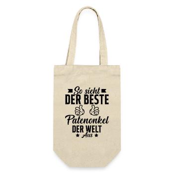 so sieht der beste patenonkel der welt aus - Geschenkbeutel für Flaschen - Natur - Vorne