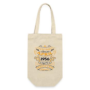 Vintage Born In April 1956 Geburtstagsgeschenk - Geschenkbeutel für Flaschen - Natur - Vorne
