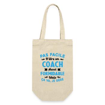 Coach Formidable, Je Gère Idée Cadeau Humour - Sac à bouteille - nature - Devant