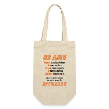 83 Ans Anniversaire Drôle Idée Cadeau - Sac à bouteille - nature - Devant
