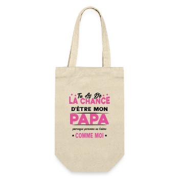 Tu As De La Chance D'être Mon Papa Cadeau - Sac à bouteille - nature - Devant