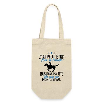 Je suis à cheval - cadeau humour cheval équitation - Sac à bouteille - nature - Devant