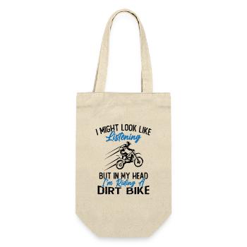 In meinem Kopf fahre ich Motorrad / Humor Motorrad - Geschenkbeutel für Flaschen - Natur - Vorne
