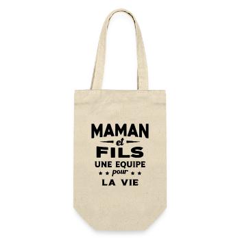Maman et Fils une equipe Cadeau Fête Des Mères - Sac à bouteille - nature - Devant