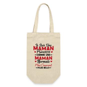 Je Suis Une Maman Princesse Carrément Plus Belle - Sac à bouteille - nature - Devant