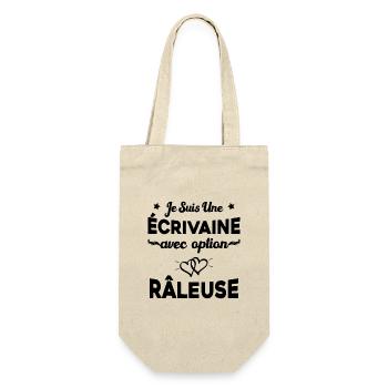 Femme je suis une écrivaine avec option râleuse - Sac à bouteille - nature - Devant