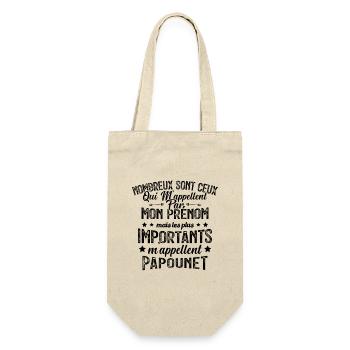 Les Plus Importants M'appellent Papounet Cadeau - Sac à bouteille - nature - Devant