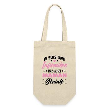 Je suis une infirmière et une maman géniale - Sac à bouteille - nature - Devant