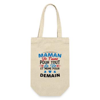 Maman je t'aime Mère Bébé Naissance Amour - Sac à bouteille - nature - Devant