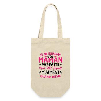 Pas une Maman Parfaite, Citation Maman Humour - Sac à bouteille - nature - Devant
