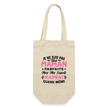 Pas une Maman Parfaite, Citation Maman Humour - Sac à bouteille - nature - Devant
