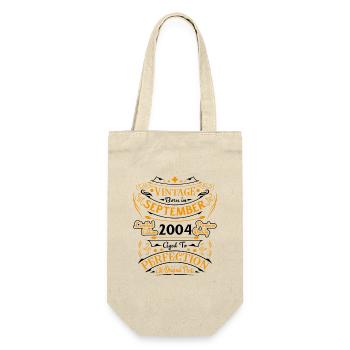 September 2004 Retro Vintage Geburtstagsgeschenk - Geschenkbeutel für Flaschen - Natur - Vorne