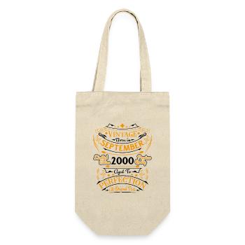 Vintage born in September 2000 Birthday Gift - Gift Bag for Bottles - nature - Front