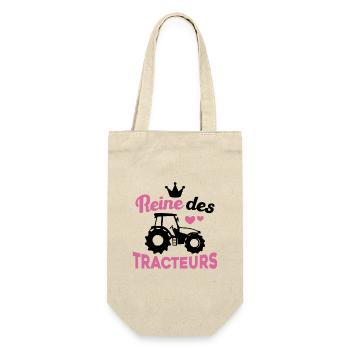 Drôle Femme Reine Agricultrice Tracteur Cadeau - Sac à bouteille - nature - Devant