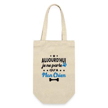 Aujourd'hui Je Ne Parle Qu'a Mon Chien Humour - Sac à bouteille - nature - Devant