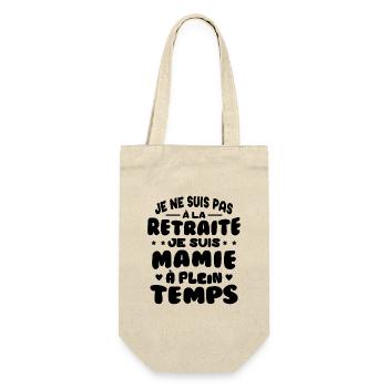 Pas à la Retraite je suis Mamie à Plein Temps - Sac à bouteille - nature - Devant