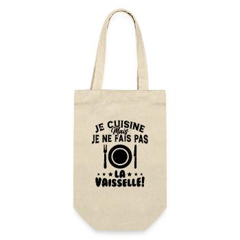 Je Cuisine Mais Je Ne Fais Pas La Vaisselle Humour - Sac à bouteille - nature - Devant