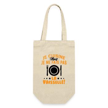 Je Cuisine Mais Je Ne Fais Pas La Vaisselle Humour - Sac à bouteille - nature - Devant