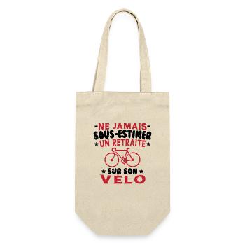 Un Retraité Sur Son Vélo Humour Retraite Cycliste - Sac à bouteille - nature - Devant