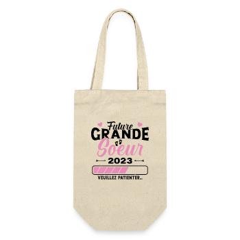 Future Grande Soeur 2023 Cadeau Annonce Grossesse - Sac à bouteille - nature - Devant