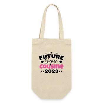Future Super Cousine 2023 Annonce Grossesse - Sac à bouteille - nature - Devant