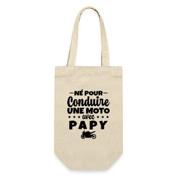 Né pour Conduire une Moto avec Papy Motard Cadeau - Sac à bouteille - nature - Devant