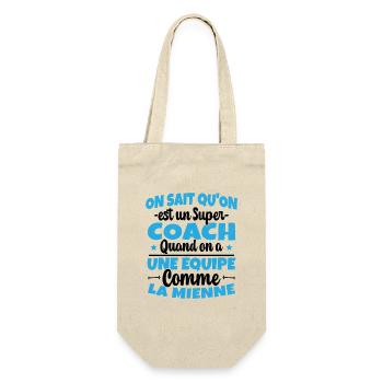 On Sait Qu'on est un Super Coach Cadeau Entraineur - Sac à bouteille - nature - Devant