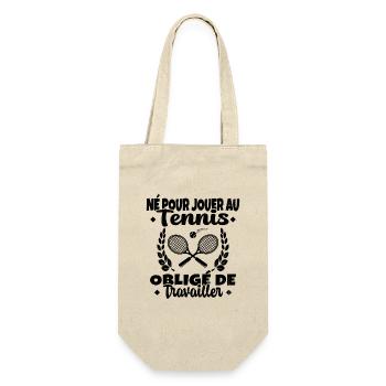 Né Pour Jouer au Tennis Humour Cadeau - Sac à bouteille - nature - Devant