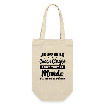 Coach Cinglé Humour Coaching Sportif Cadeau - Sac à bouteille - nature - Devant