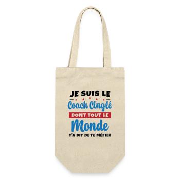 Coach Cinglé Humour Coaching Sportif Cadeau - Sac à bouteille - nature - Devant