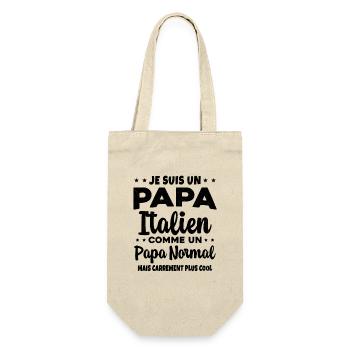Homme Papa Pizzaiolo Italien Humour Cadeau - Sac à bouteille - nature - Devant
