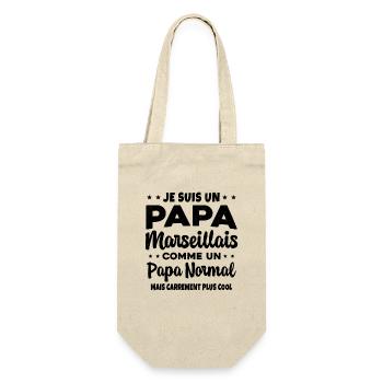 Homme Papa Marseillais Cadeau Père Humour - Sac à bouteille - nature - Devant