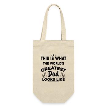 This is what the best father in the world looks like - Gift Bag for Bottles - nature - Front