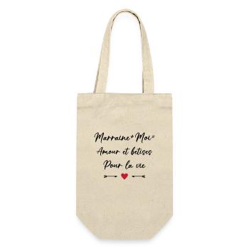 Filleule Amour et bêtises pour la vie marraine - Sac à bouteille - nature - Devant