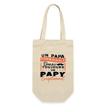 Papa Formidable Donne Toujours Papy Exceptionnel - Sac à bouteille - nature - Devant