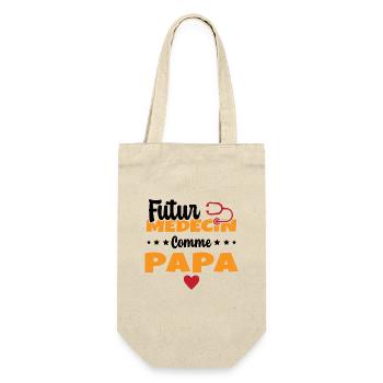 Futur Médecin Comme Papa Humour Docteur - Sac à bouteille - nature - Devant