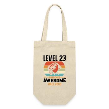 Level 23 Komplettes Geschenk zum Geburtstag 2000 - Geschenkbeutel für Flaschen - Natur - Vorne