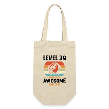 Level 39 Year Unlock Gaming Geburtstagsgeschenk - Geschenkbeutel für Flaschen - Natur - Vorne