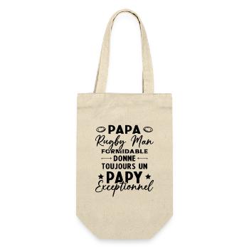 Papa Rugbyman Formidable Papy Exceptionnel Cadeau - Sac à bouteille - nature - Devant