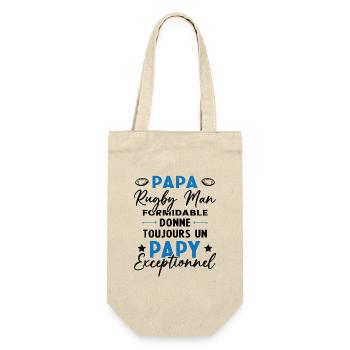 Papa Rugbyman Formidable Papy Exceptionnel Cadeau - Sac à bouteille - nature - Devant