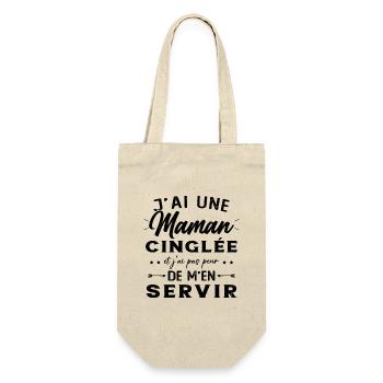 J'ai Une Maman Cinglée Humour Cadeau Pour Mère - Sac à bouteille - nature - Devant