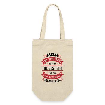 Mom I tried to find you the best gift - Gift Bag for Bottles - nature - Front