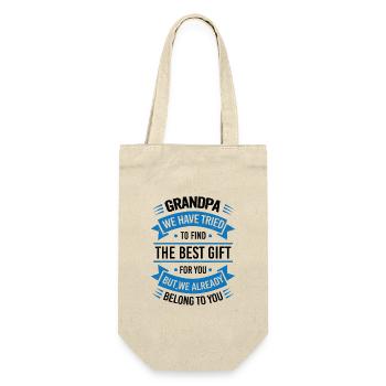 Grandpa we tried to find you the best gift - Gift Bag for Bottles - nature - Front