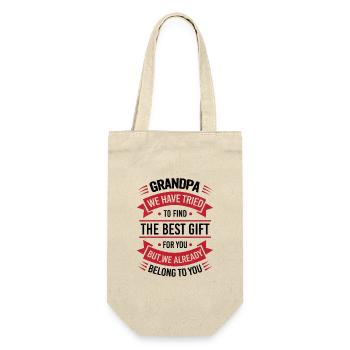 Grandpa we tried to find you the best gift - Gift Bag for Bottles - nature - Front