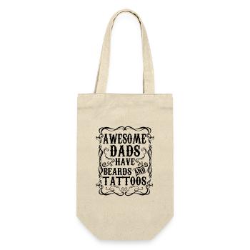 Cadeau Papa Tatoués et Barbus Humour Tatoueurs - Sac à bouteille - nature - Devant