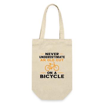 Unterschätze niemals einen alten Mann mit einem Fahrrad - Geschenkbeutel für Flaschen - Natur - Vorne