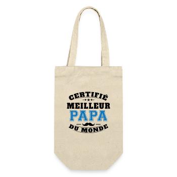 Certifié meilleur papa du monde - Sac à bouteille - nature - Devant