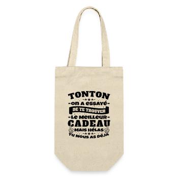 Tonton On A Essayé De Trouver Le Meilleur Cadeau - Sac à bouteille - nature - Devant