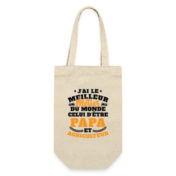Humour Papa Tracteur Agriculteur Fermier - Sac à bouteille - nature - Devant