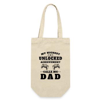 Mein höchster unerschlossener Erfolg nennt mich Papa - Geschenkbeutel für Flaschen - Natur - Vorne